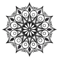 Black colour mandala design