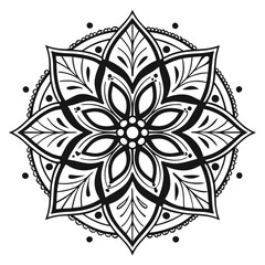 Black colour mandala design