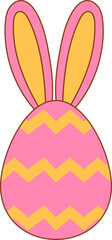 Fototapeta premium colorful easter egg with bunny ears illustration