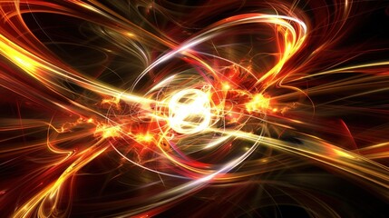 Obraz premium Fiery Abstract Energy Vortex: A Digital Masterpiece