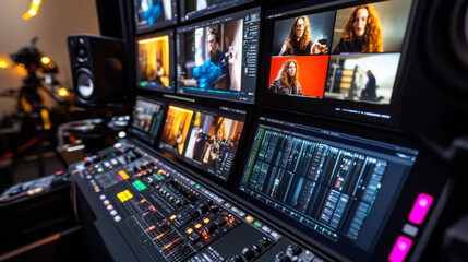 Advanced video production setup showcases high-tech equipment during live streaming event