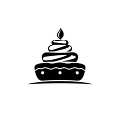 A delightful birthday cake with a single candle, a symbol of celebration and sweetness. Perfect for festive occasions and adding a touch of joy to your designs.