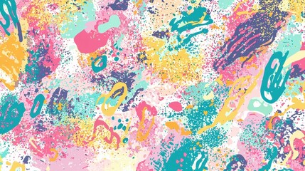 Fototapeta premium Colorful Abstract Pattern with Splashes and Textures in Bright Hues
