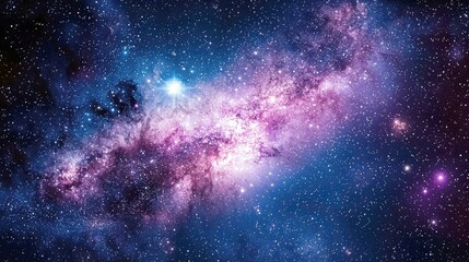 Naklejka premium Cosmic Wonders: A breathtaking journey through the nebulae, stars, and galaxies of the vast universe. Explore the celestial tapestry of cosmic dust and starfields in this stunning space artwork.