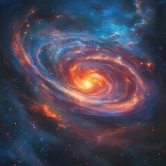 Obraz premium powerful stellar eruption deep space energy waves image