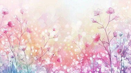 Delicate Floral Abstract Background with Soft Pastel Colors