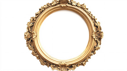 An old, antique gold frame against a white background.
