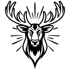 Elk | Deer head | Deer Hunting | Hunting Season | Zoo Animal | Safari Animal | Wildlife | Antler | Original Illustration | Vector and Clipart | Cutfile and Stencil