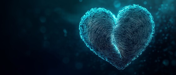 Abstract Blue Heart - Digital Art