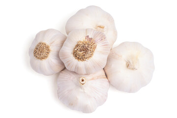 Fresh peeled garlic cloves, bulb  with garlic slices