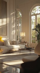 Cozy Living Room with Natural Light and Elegant Decor Elements