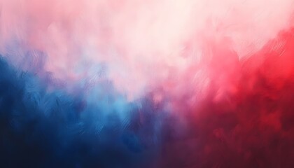 Fototapeta premium Abstract Blue Red Pink Painted Landscape