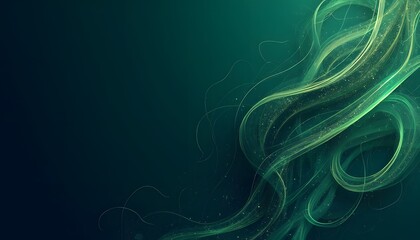 Abstract Green Energy Swirls Background Image