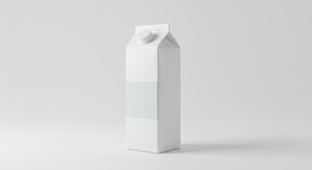 Blank White Carton Packaging Mockup for Milk or Juice Products  Studio Shot on White Background, Perfect for Branding and Design
