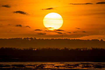Coucher de soleil sur Lanton