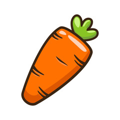 Carrot Vegetable. Cartoon Vector Icon Isolated. Flat Cartoon Style