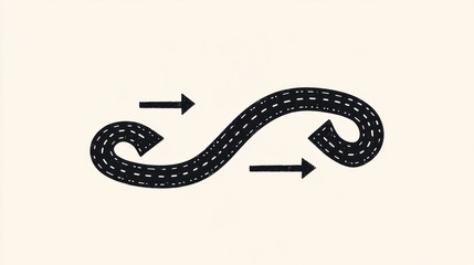 Winding road arrows journey infographic background
