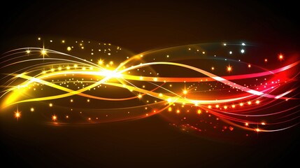 Obraz premium Abstract Glowing Waves: A Symphony of Light and Color