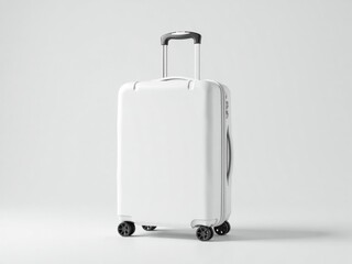 A classic white softside rolling suitcase, representing travel, durability, and versatility for modern travelers