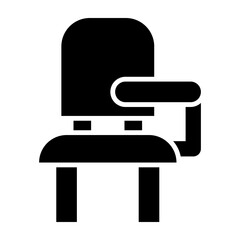 Desk Chair Glyph Icon Design