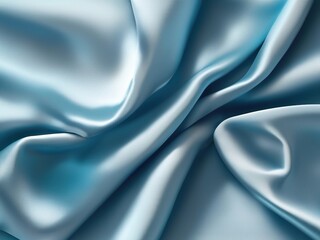Beautiful, Smooth Bridal Banner. blue Glistening Fabric Background with Wrinkles and Folds.