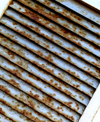 A Close up of Rusty Corrigated Industrial Iron Lined Metal Background