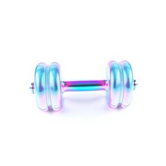 Obraz premium Colorful dumbbell on white background