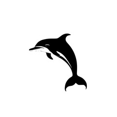 Majestic Dolphin Leaping: A Breathtaking Silhouette of Aquatic Grace in the Ocean.  Perfect for nature lovers and wildlife enthusiasts.