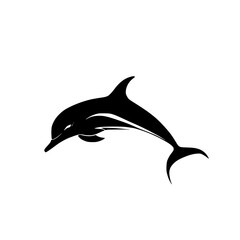 Fototapeta premium Elegant Dolphin Silhouette: A Majestic Marine Mammal Leaping Through the Ocean Waves