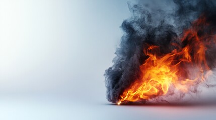 Fiery Inferno: A Dramatic Visual of Smoke and Flames