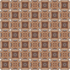 Ornate chocolate floral engraving, fusing Arabic and batik style, seamless pattern, editable vector format