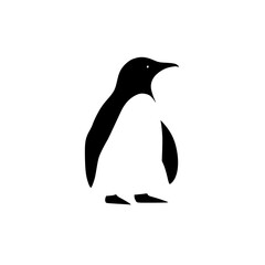 Elegant Penguin Minimalist Illustration: A Black and White Masterpiece of Antarctic Wildlife