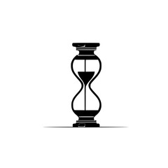 Hourglass: A Timeless Symbol of the Passage of Time.  Elegant black and white minimalist design, perfect for representing history, moments, and life's journey.