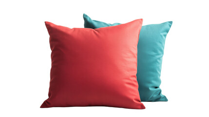 Two soft pillows isolated on transparent background