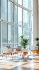 Modern Office Interior with Natural Light and Stylish Furniture