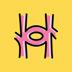 Bladder. badder cartoon, doodle vector illustration, simple concept, Isolated premium vector