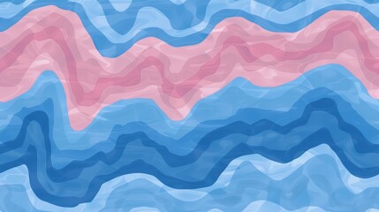 Fototapeta premium Abstract Wavy Ocean Landscape in Pink and Blue Hues