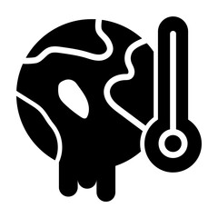 Global Warming Glyph Icon Design
