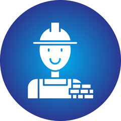 Builder icon single vector illustration