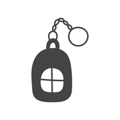 Car Alarm Remote control Illustration. Vector automotive Keychain in hand drawn doodle style. Doodle icon with black color.