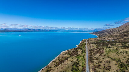 Obraz premium The Coastal Road in summer season Nature recovered Environment and Travel background