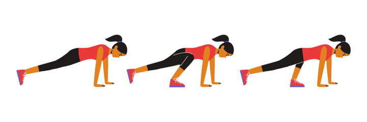 Fitness Workout Plank Lunges Exercise
