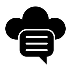 Cloud Messaging Glyph Icon Design