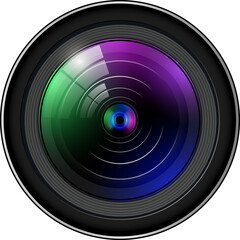 Camera photo lens, 3d icon.