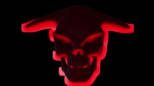 3D animation of devil head with transparent background