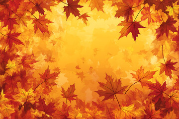 Obraz premium Foliage on the part Autumn fall leaves of Maple tree.