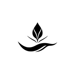 Elegant Black and White Floral Logo Design: Nature Inspired Botanical Symbol