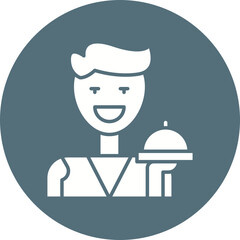 Fototapeta premium Waiter icon single vector illustration