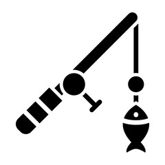 Fishing Glyph Icon Design