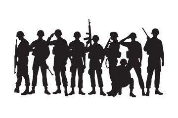 Fototapeta premium Army Soldier Silhouette Bundle